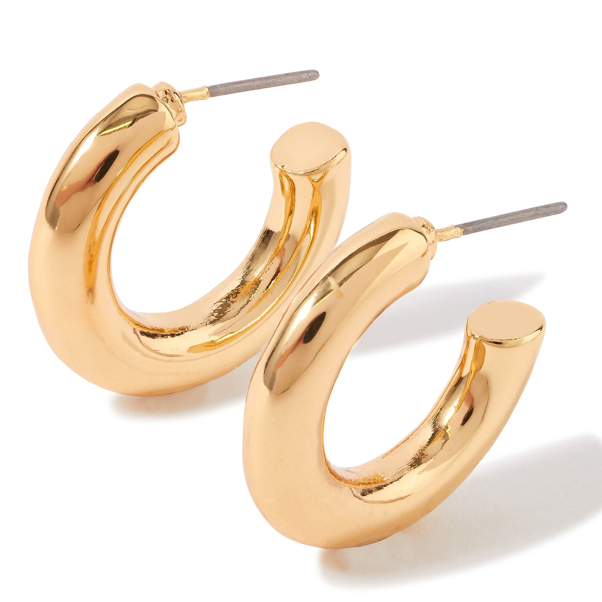 Accessorize London Women's gold Willow Small Thick Hoop Earring