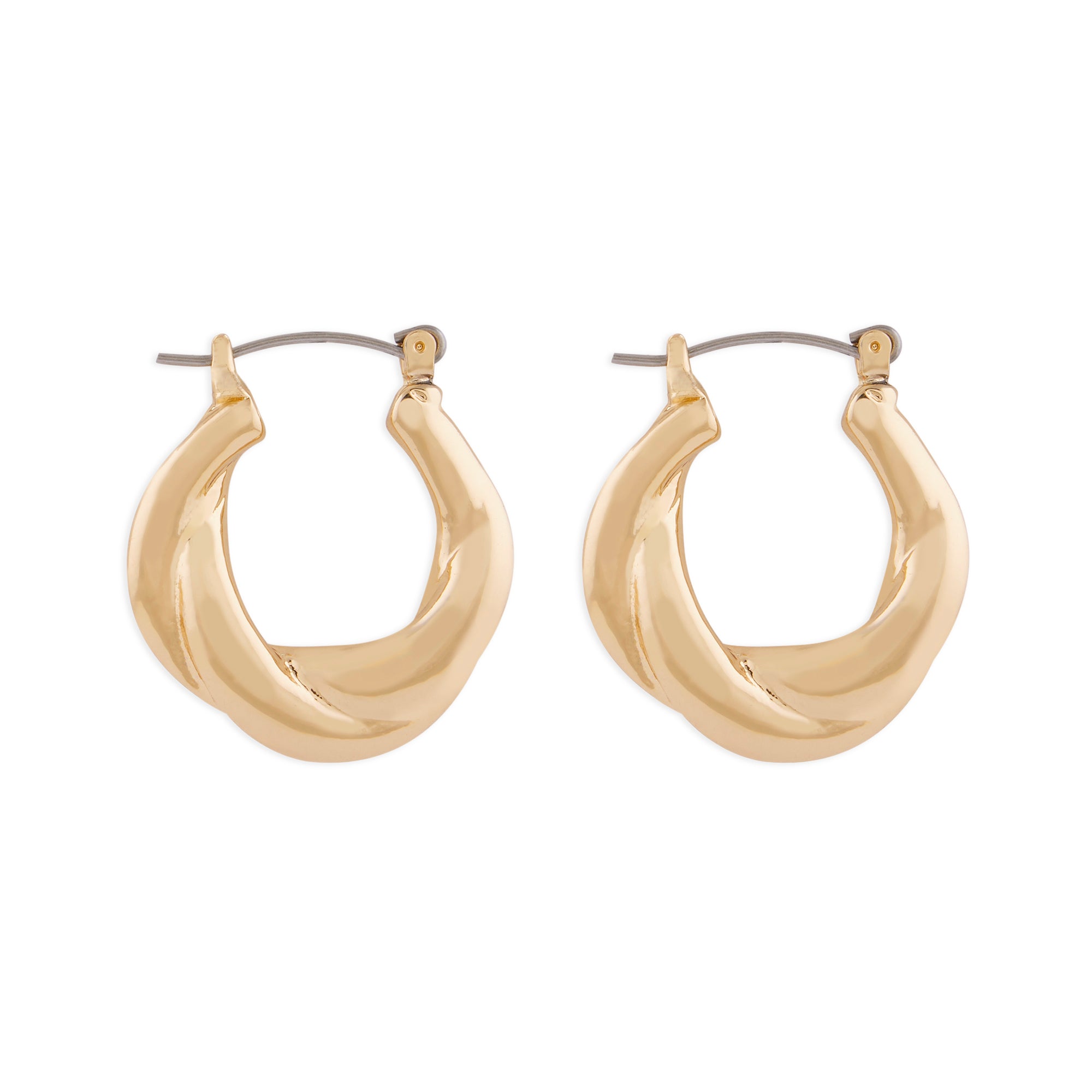 Accessorize London Women's gold Willow Thick Twist Hoop Earring