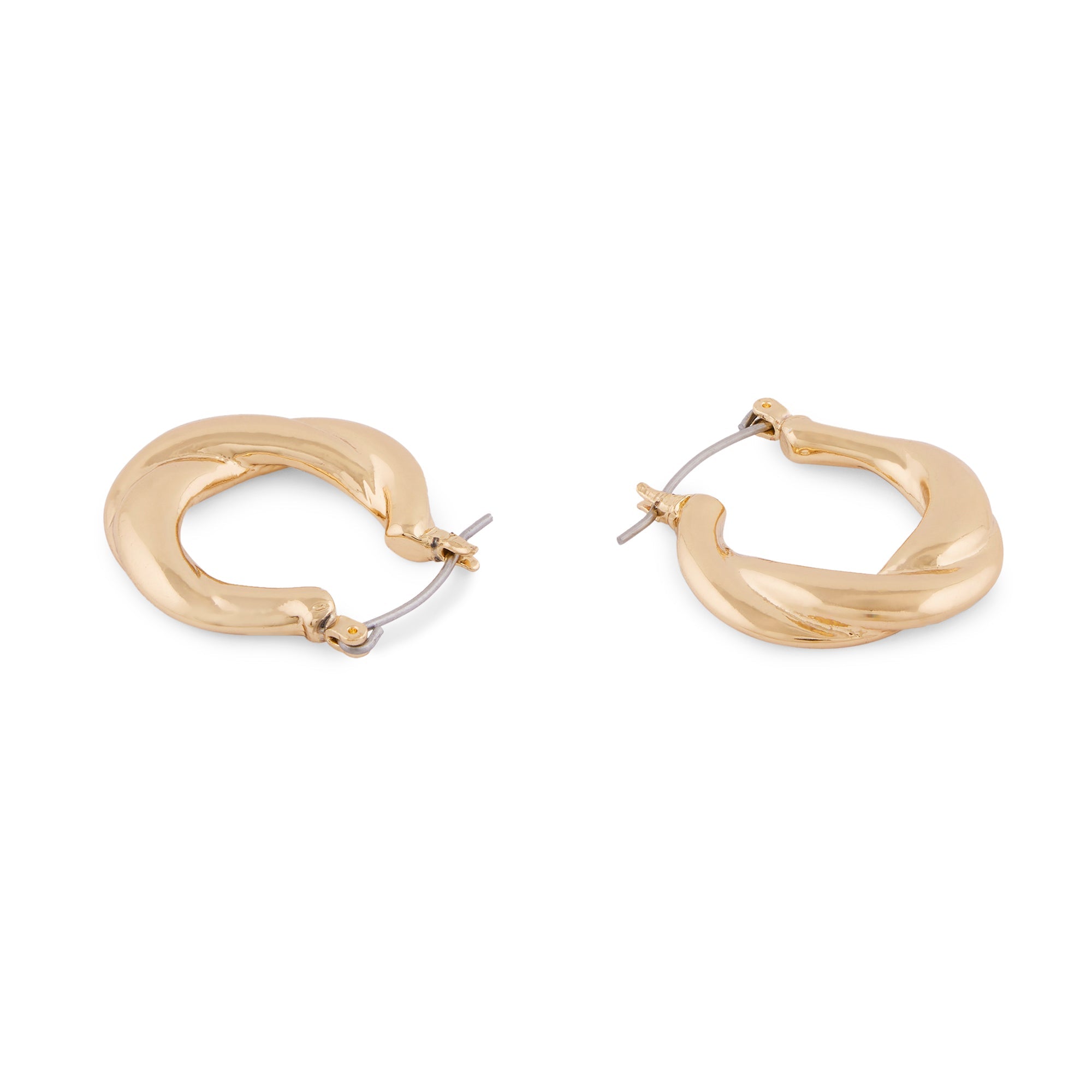 Accessorize London Women's gold Willow Thick Twist Hoop Earring