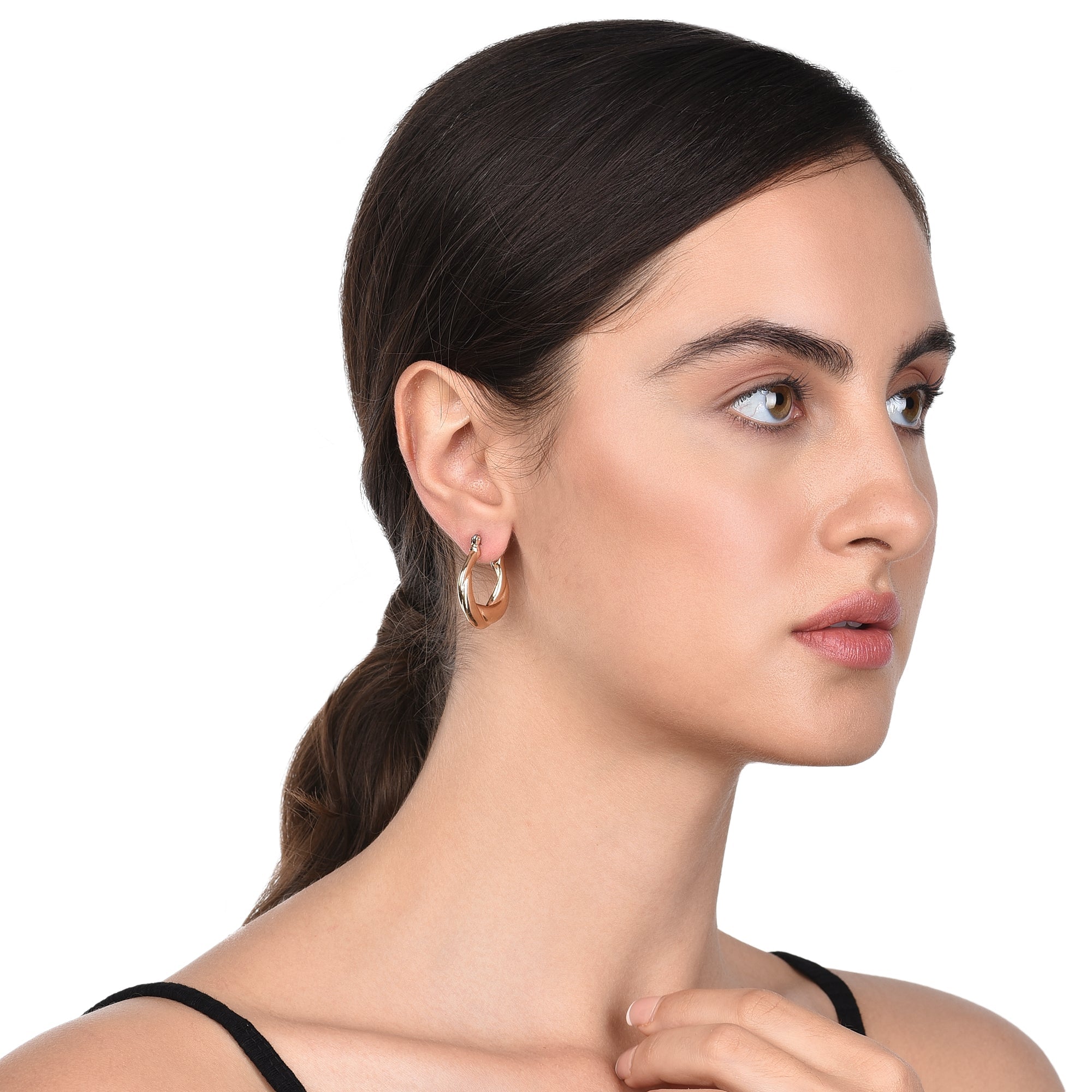 Accessorize London Women's gold Willow Thick Twist Hoop Earring