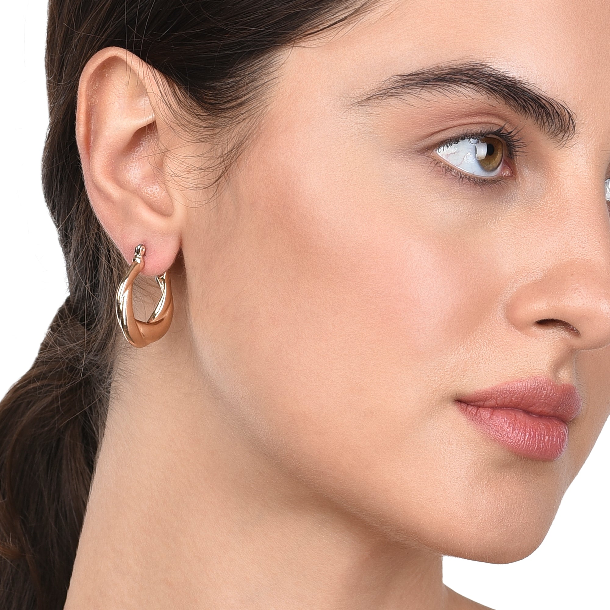 Accessorize London Women's gold Willow Thick Twist Hoop Earring