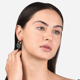 Accessorize London Women's green Willow Chunky Resin Oval Hoop Earring
