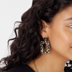 Accessorize London Women's black Crystal square doorknocker earrings