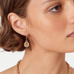 Accessorize London Women's Yellow Pave gem drop earrings