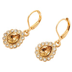 Accessorize London Women's Yellow Pave gem drop earrings