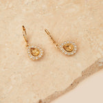 Accessorize London Women's Yellow Pave gem drop earrings