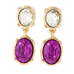 Accessorize London Women's Pink Oval statement short drop earrings