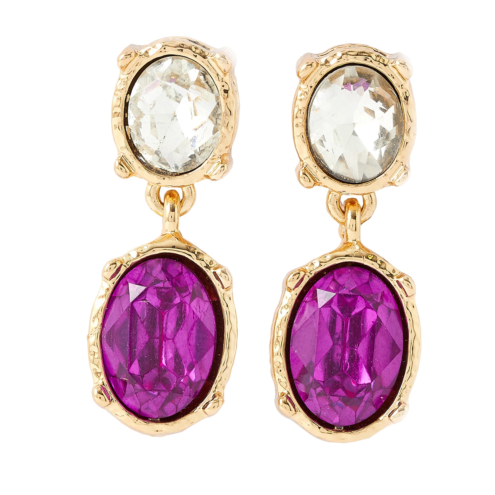 Accessorize London Women's Pink Oval statement short drop earrings