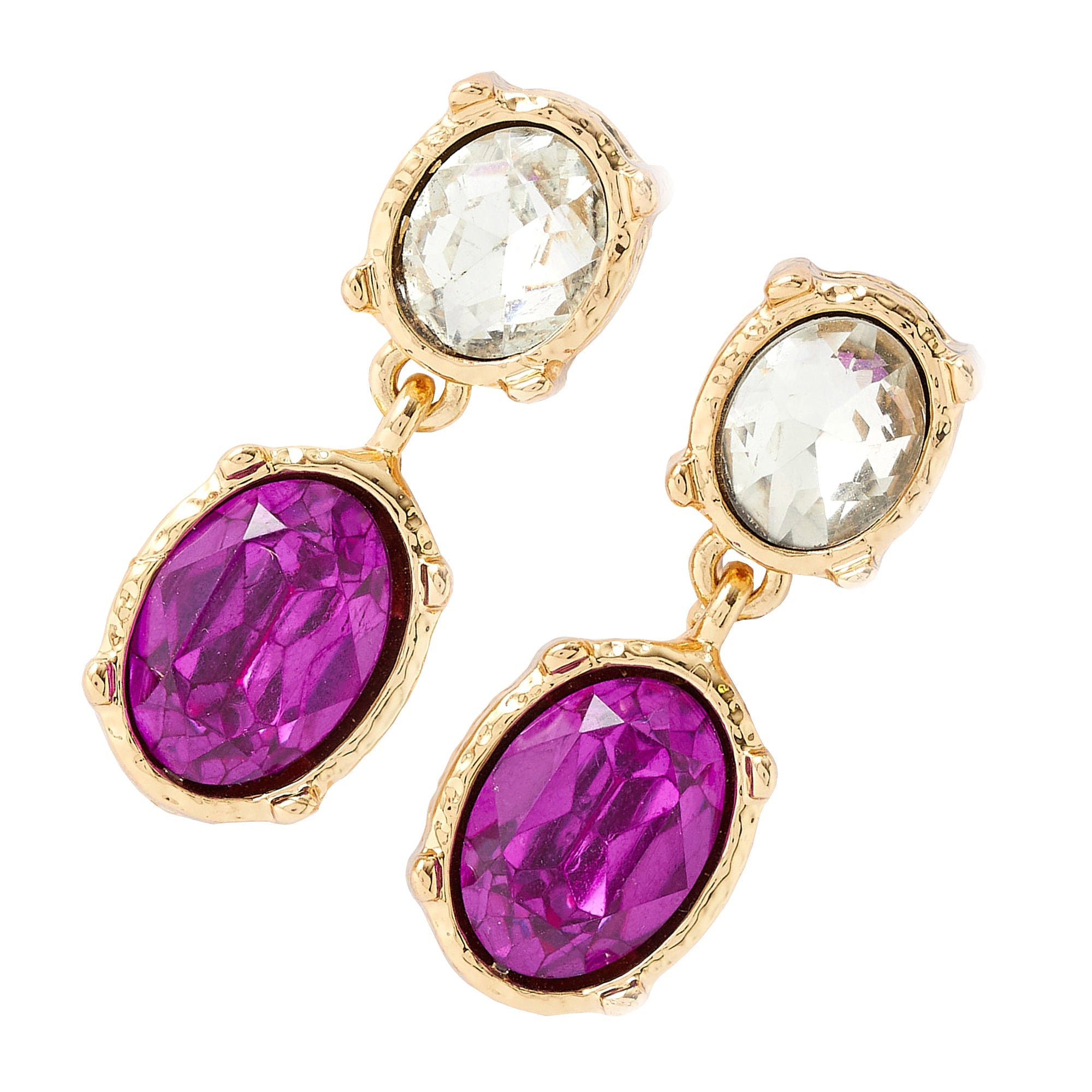 Accessorize London Women's Pink Oval statement short drop earrings