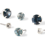 Accessorize London Women's Blue Set of 3 Crystal Stud Earring