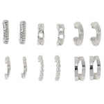 Accessorize London Women's silver Super Classics 6 X Textured Hoop Pack