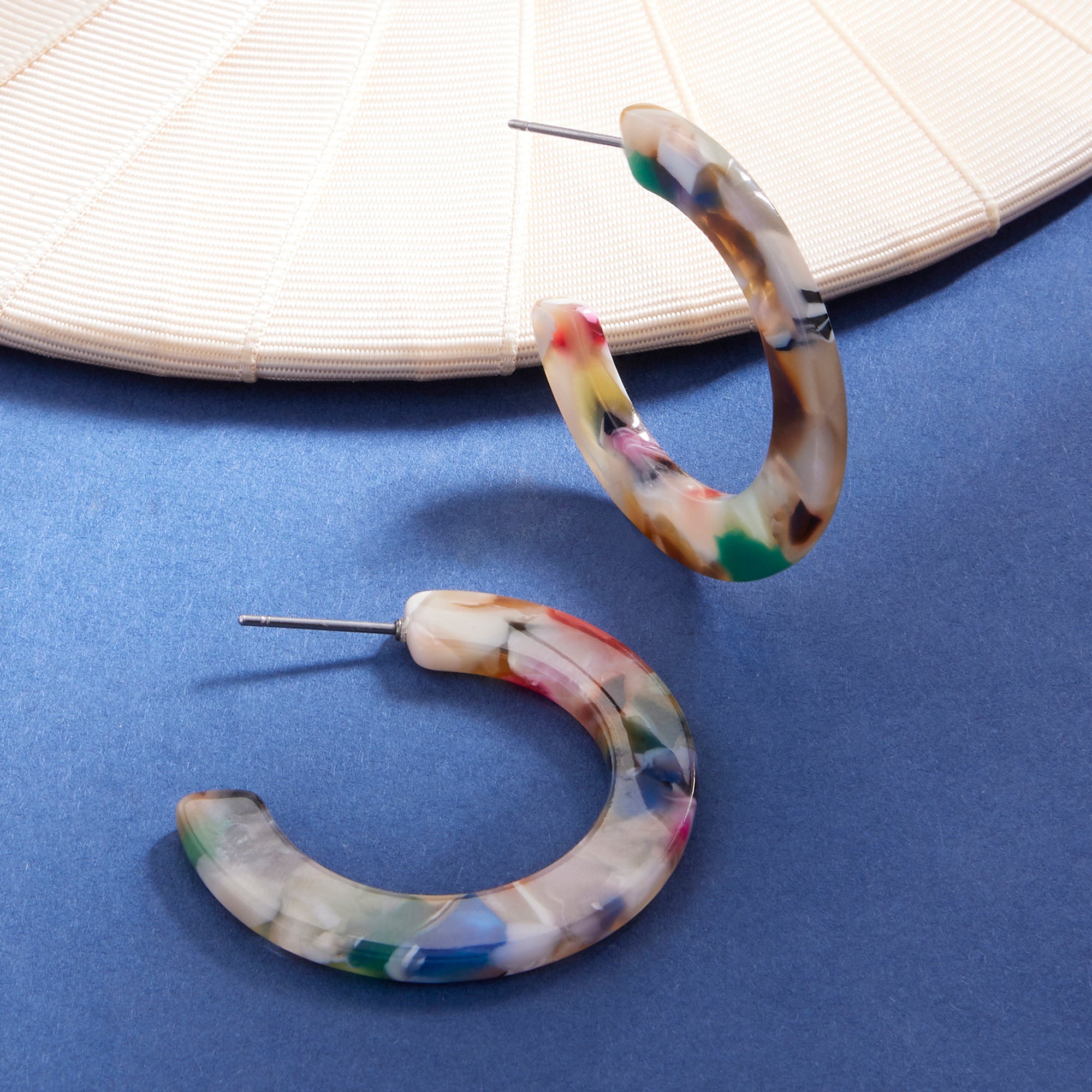 Accessorize London Women's multi Willow Flat Resin Hoop Earring