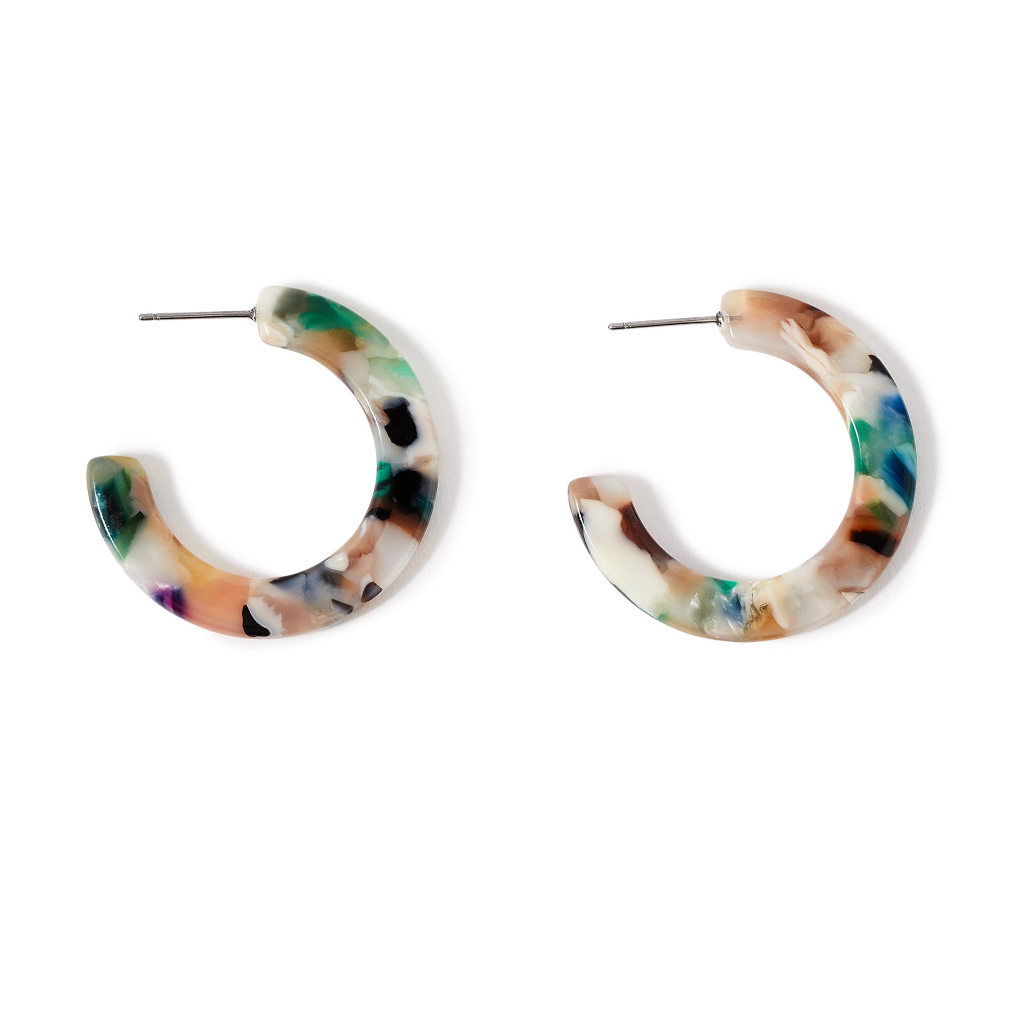 Accessorize London Women's multi Willow Flat Resin Hoop Earring