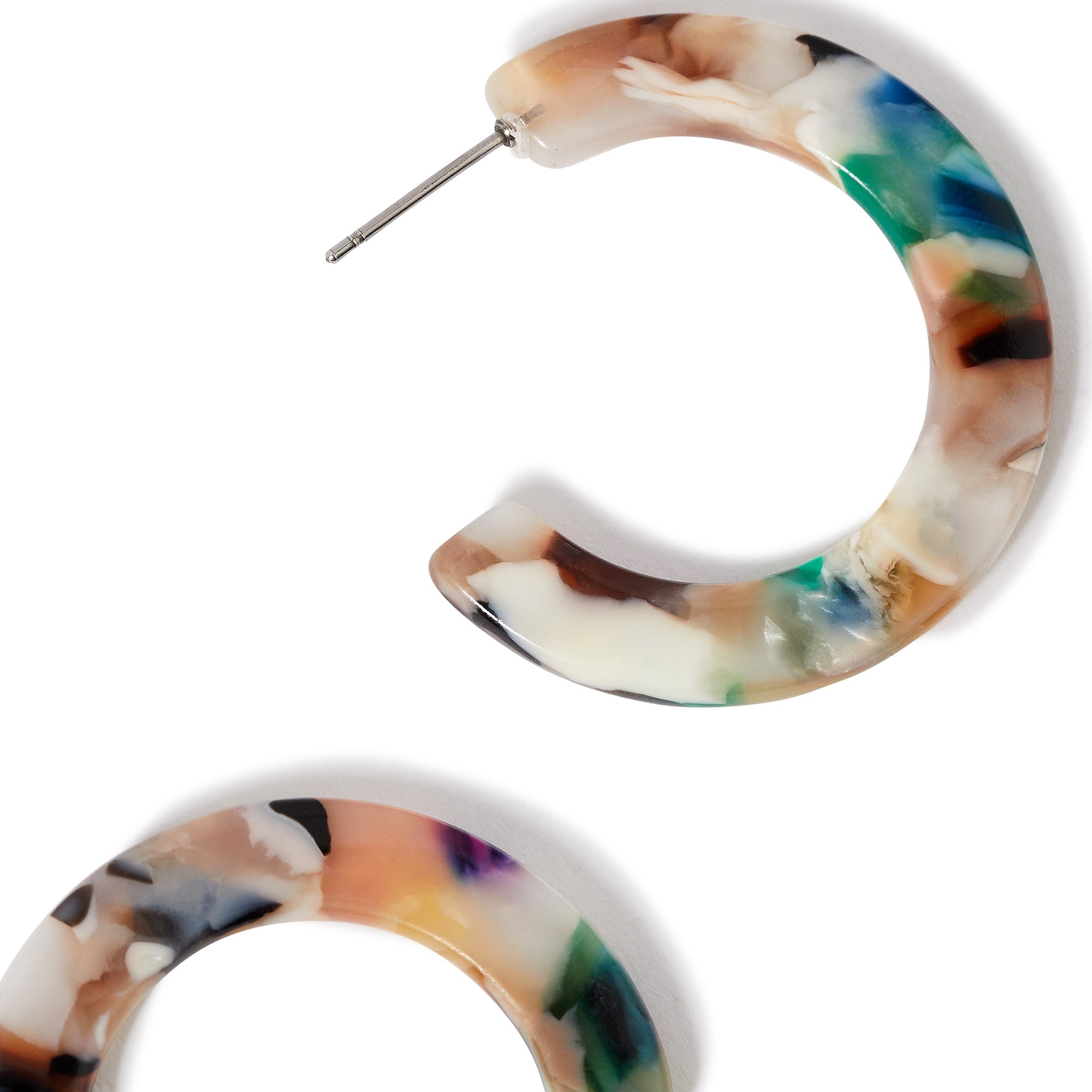 Accessorize London Women's multi Willow Flat Resin Hoop Earring