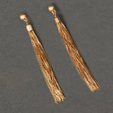 Accessorize London Women's Gold Statement Chain Gold Tassel Earrings