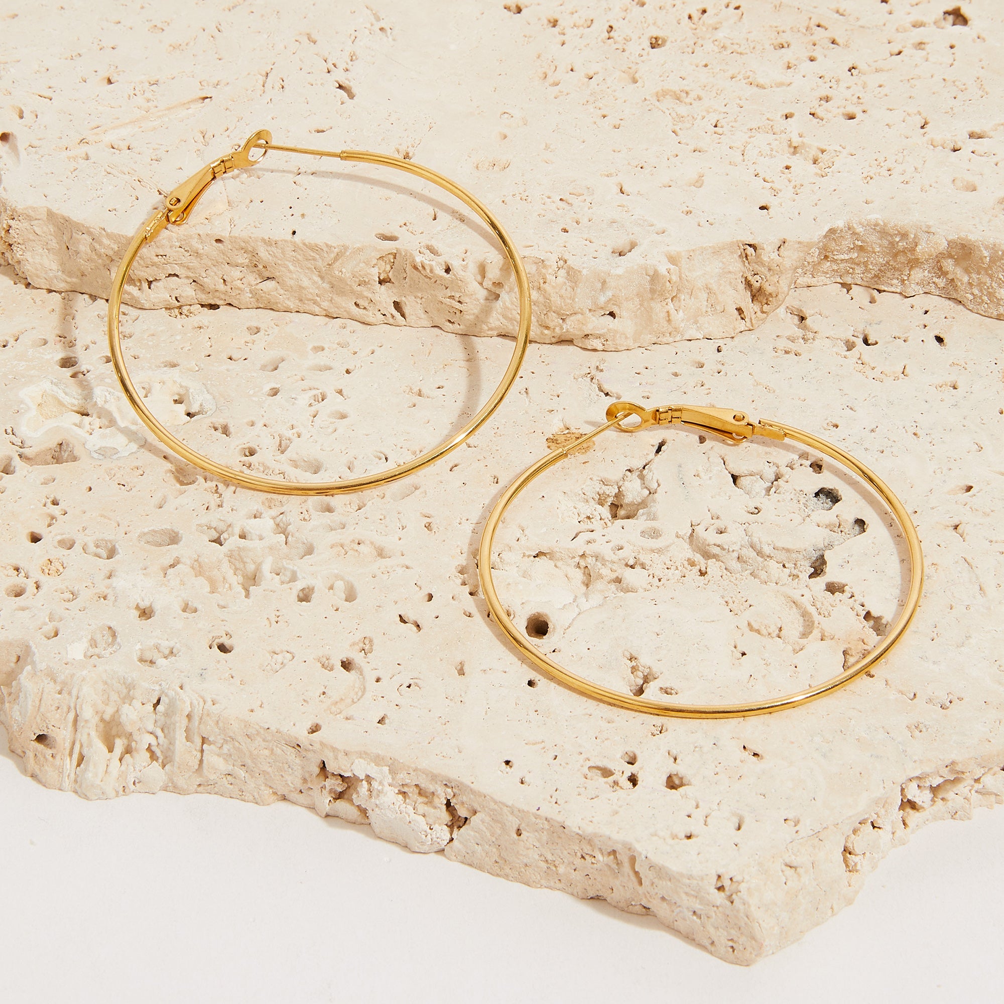 Accessorize London Women's Water Proof Gold Large Thin Hoop Earrings