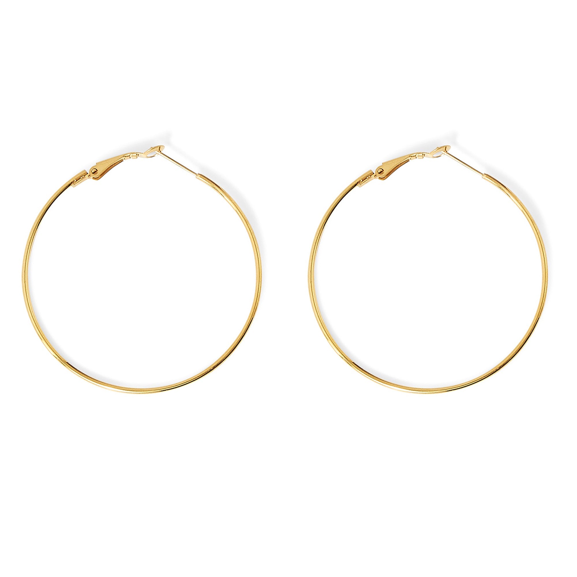 Accessorize London Women's Water Proof Gold Large Thin Hoop Earrings