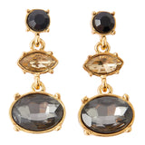 Accessorize London Women's Black Oval stud short drop earring