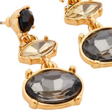 Accessorize London Women's Black Oval stud short drop earring