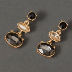 Accessorize London Women's Black Oval stud short drop earring