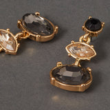 Accessorize London Women's Black Oval stud short drop earring