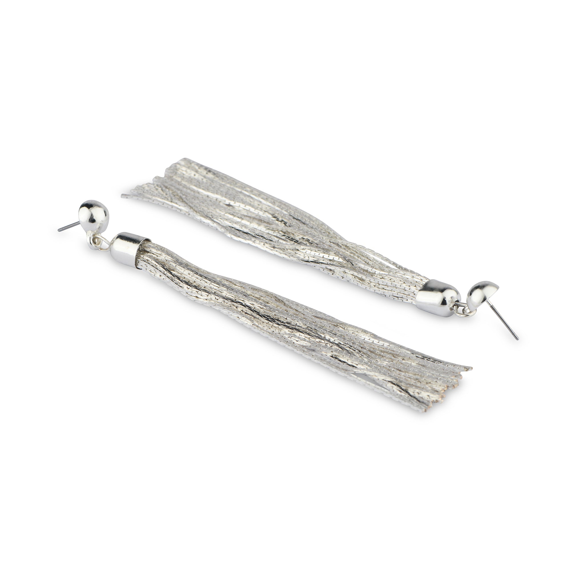 Accessorize London Women's silver Statement chain tassel earrings
