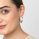 Accessorize London Women's Black Resin tube hoop earrings