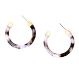 Accessorize London Women's Black Resin tube hoop earrings