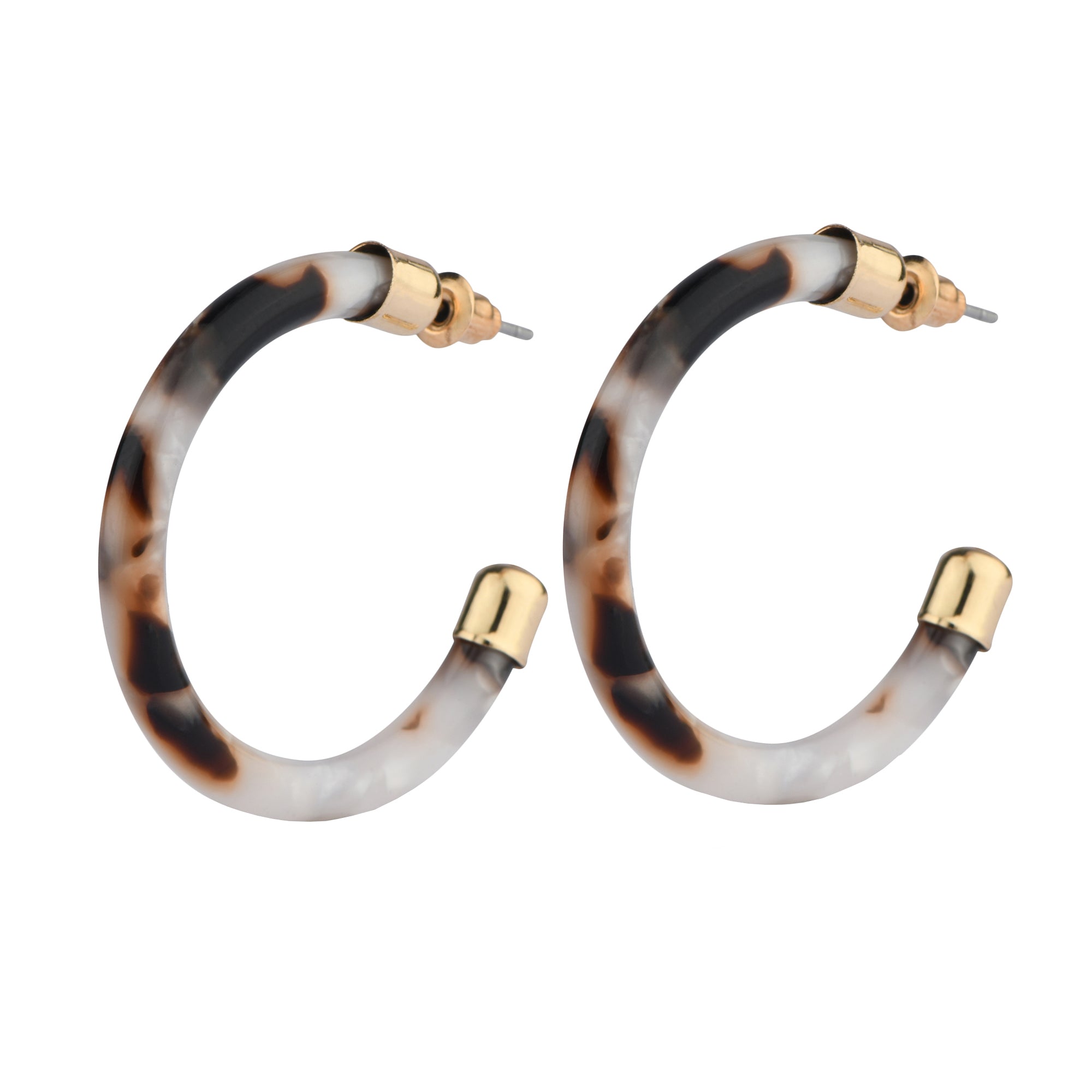 Accessorize London Women's Black Resin tube hoop earrings