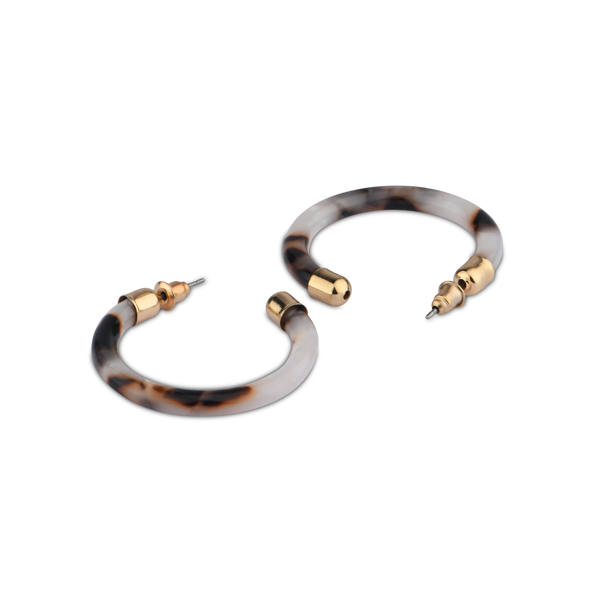 Accessorize London Women's Black Resin tube hoop earrings