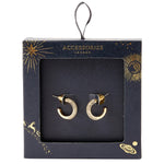 Accessorize London Women's Xmas Gift Box Pave Gold Hoop Earring
