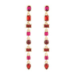 Accessorize London Women's Eclectic Gem Statement Long Drop Earring Pink