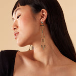 Accessorize London Women's Gem Stud Waterfall Earring Multi