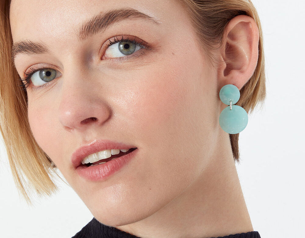 Accessorize London Women's blue 90S Flashback Resin Short Drops Earring