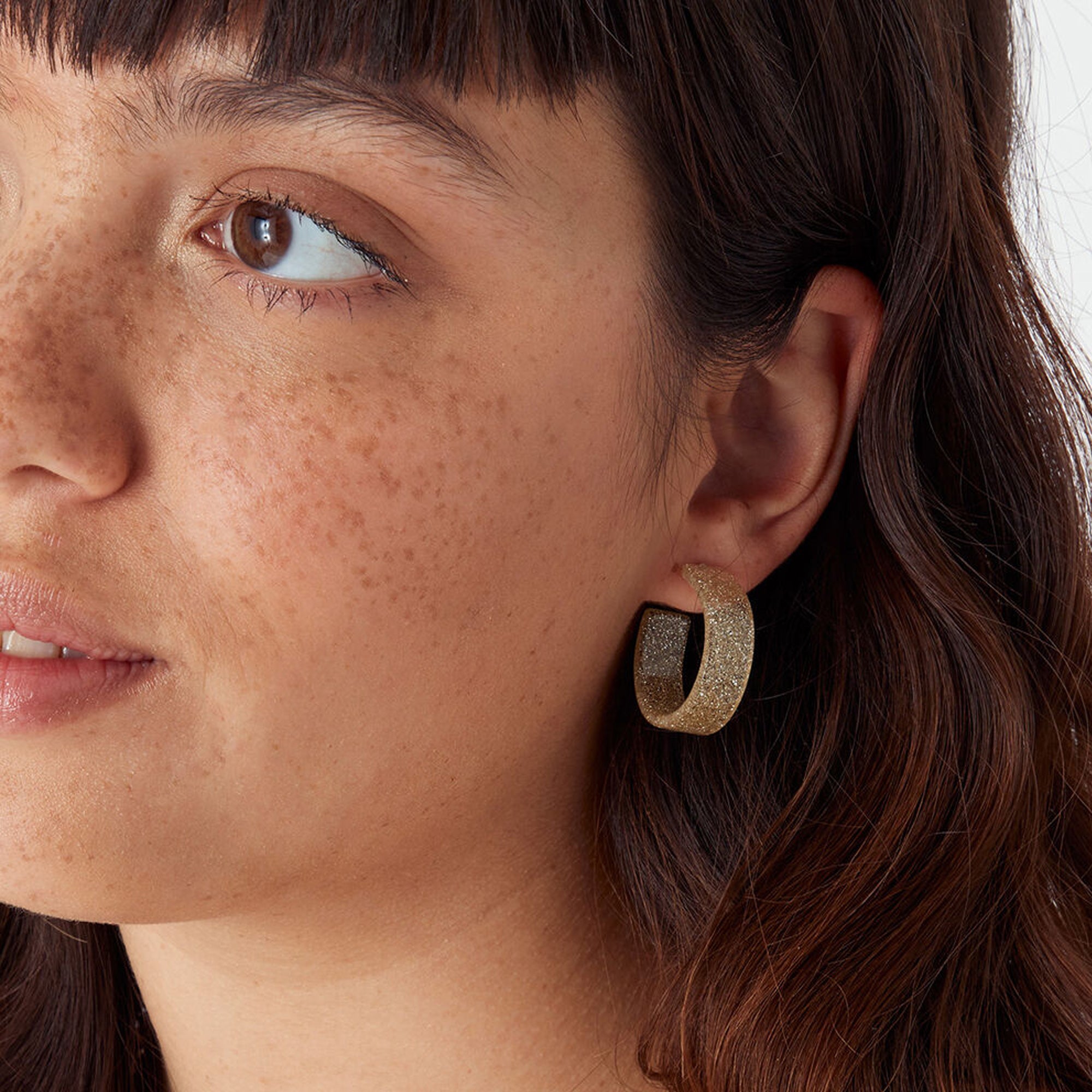 Accessorize London Women's gold 90S Flashback Glitter Resin Hoop Earring