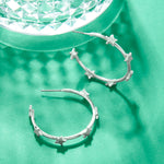 Accessorize London Women's silver 90S Flashback Star Station Hoop Earring