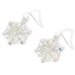 Accessorize London Women's Bright Crystal snowflake short drop Earrings