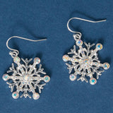 Accessorize London Women's Bright Crystal snowflake short drop Earrings