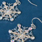 Accessorize London Women's Bright Crystal snowflake short drop Earrings