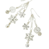 Accessorize London Women's Xmas Snowflake Silver Drop Earring