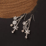 Accessorize London Women's Xmas Snowflake Silver Drop Earring