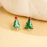 Accessorize London Women's Green Christmas Tree Stud Earring