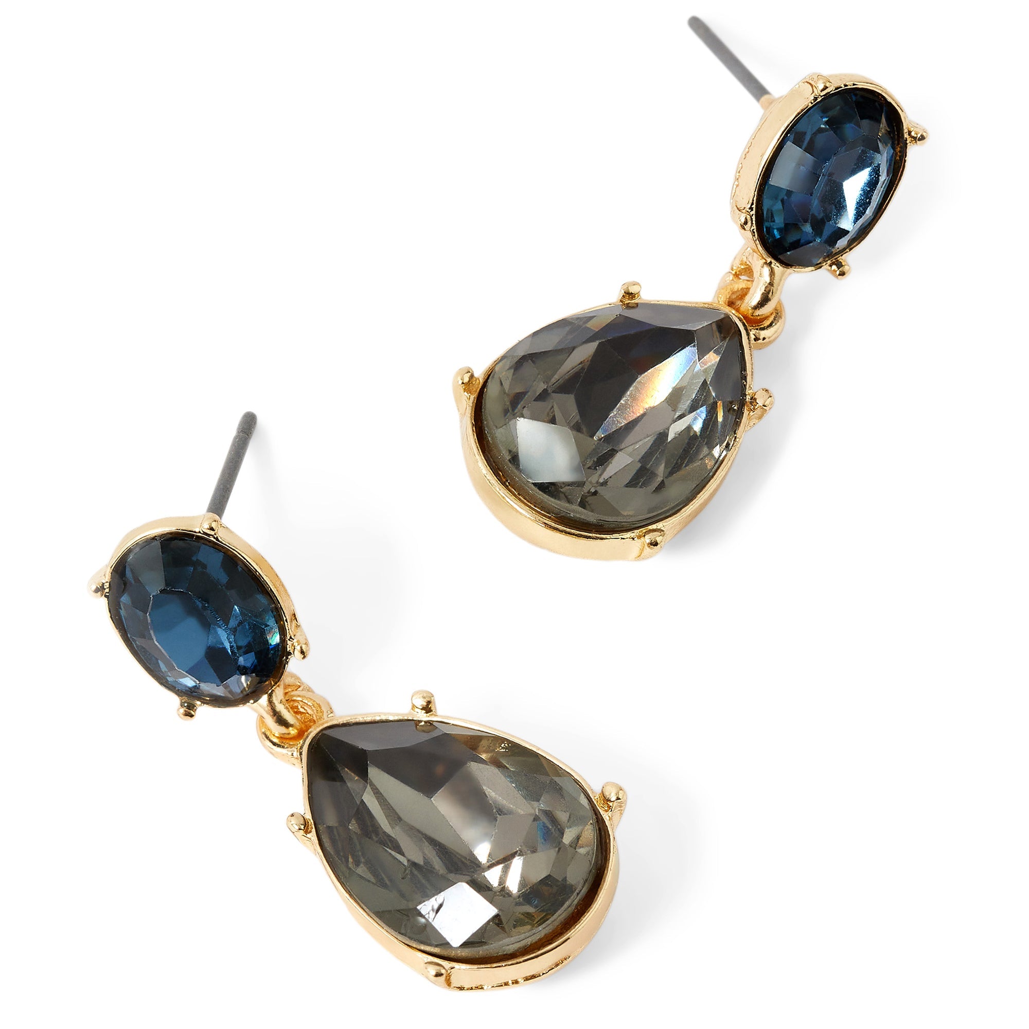Accessorize London Women's Multi Gem Pear Short Drop Earring