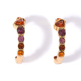Accessorize London Women's Purple Amber Eclectic Stones Hoop Earring