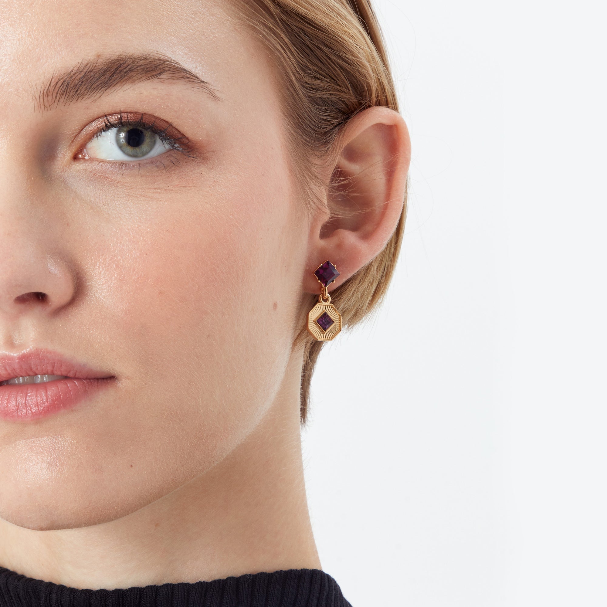 Louis Vuitton Gamble Crystal Gold Tone Dangle Earrings
