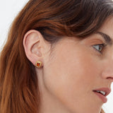 Accessorize London Women's orange Amber Rectangle Crystal Studs Earring