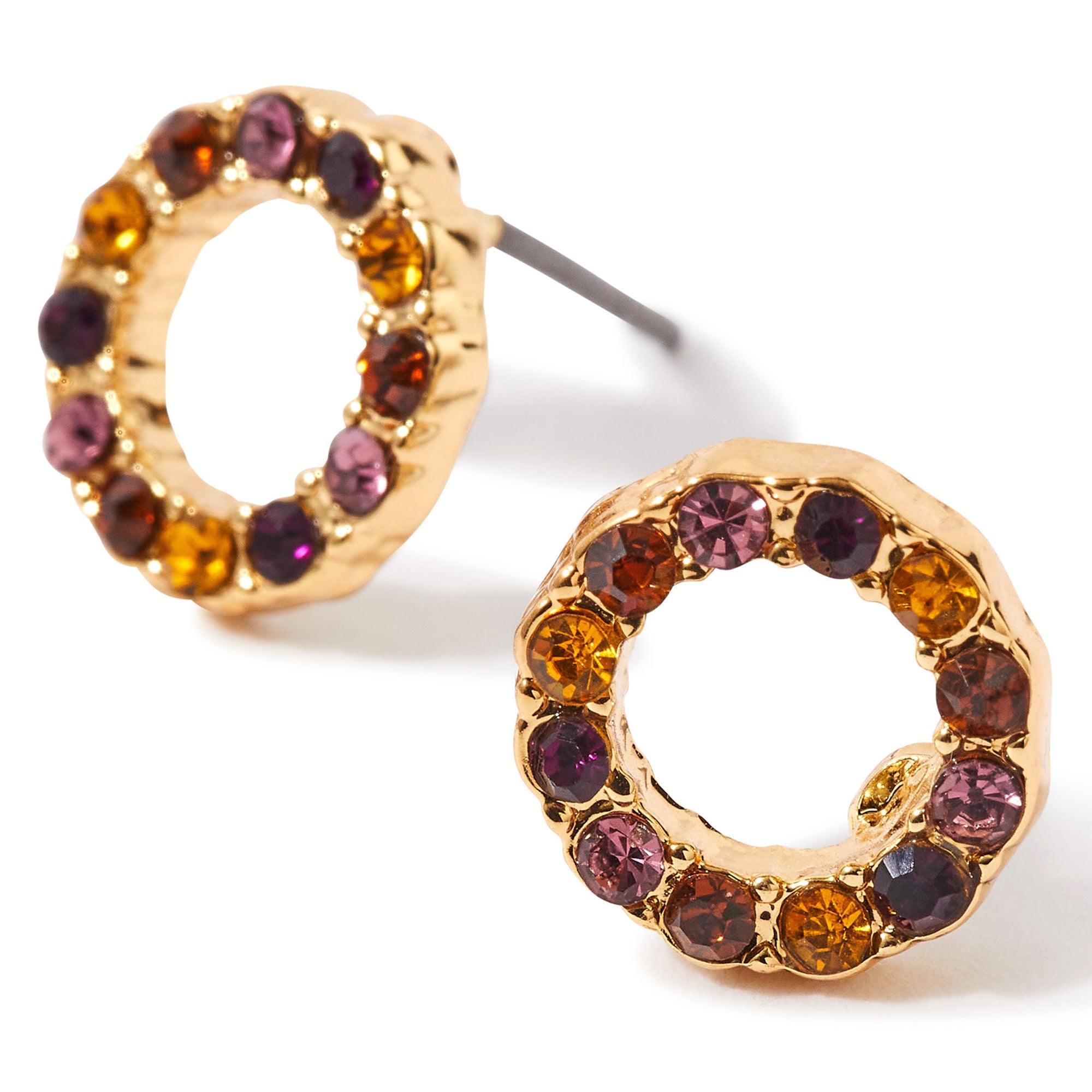Accessorize London Women's purple Amber Ditsy Halo Stud Earring