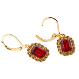 Accessorize London Women's Red Halo Short Drop Earring