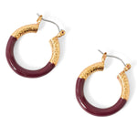 Accessorize London Women's purple Amber Enamel Metal Hoop Earring