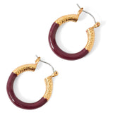 Accessorize London Women's purple Amber Enamel Metal Hoop Earring